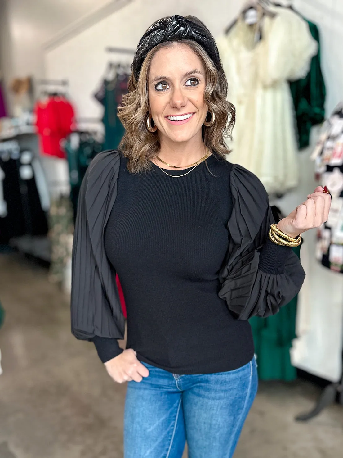 Pleated Perfection Knit Top