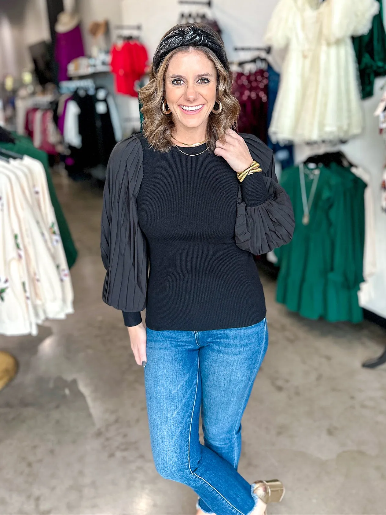 Pleated Perfection Knit Top