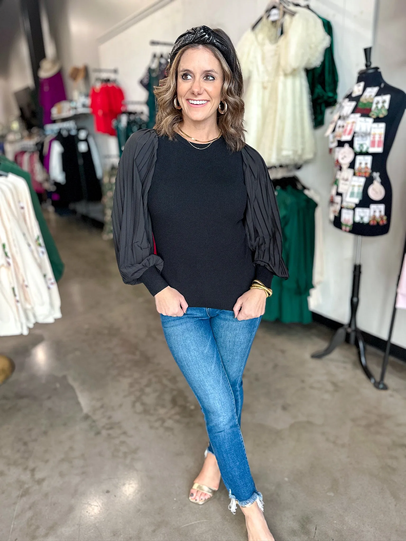 Pleated Perfection Knit Top