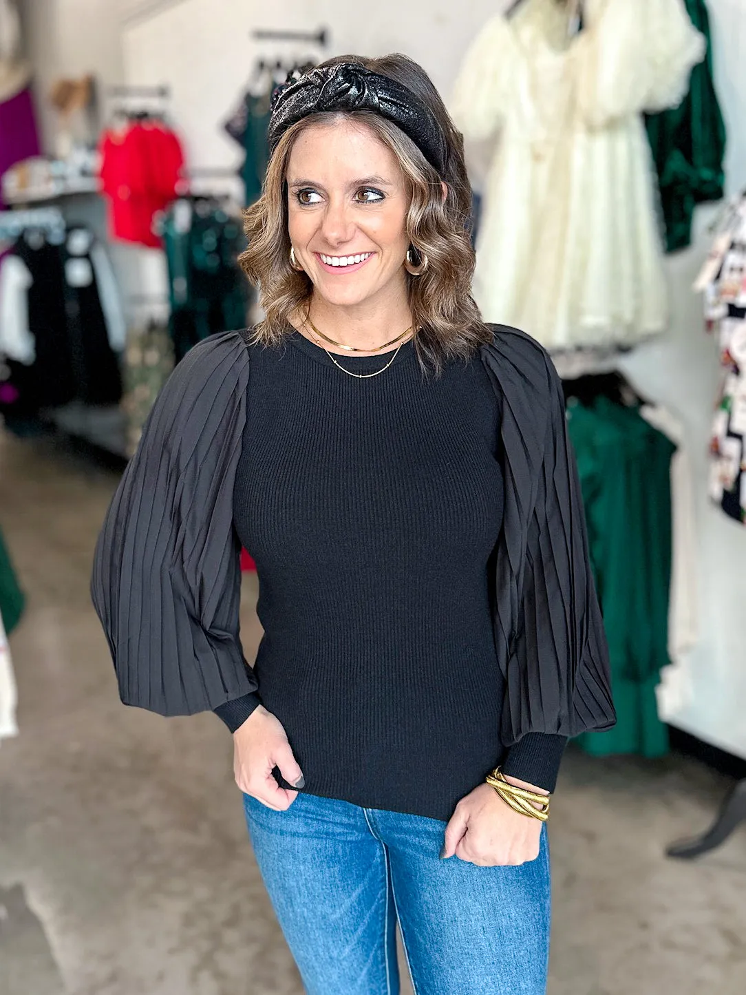 Pleated Perfection Knit Top