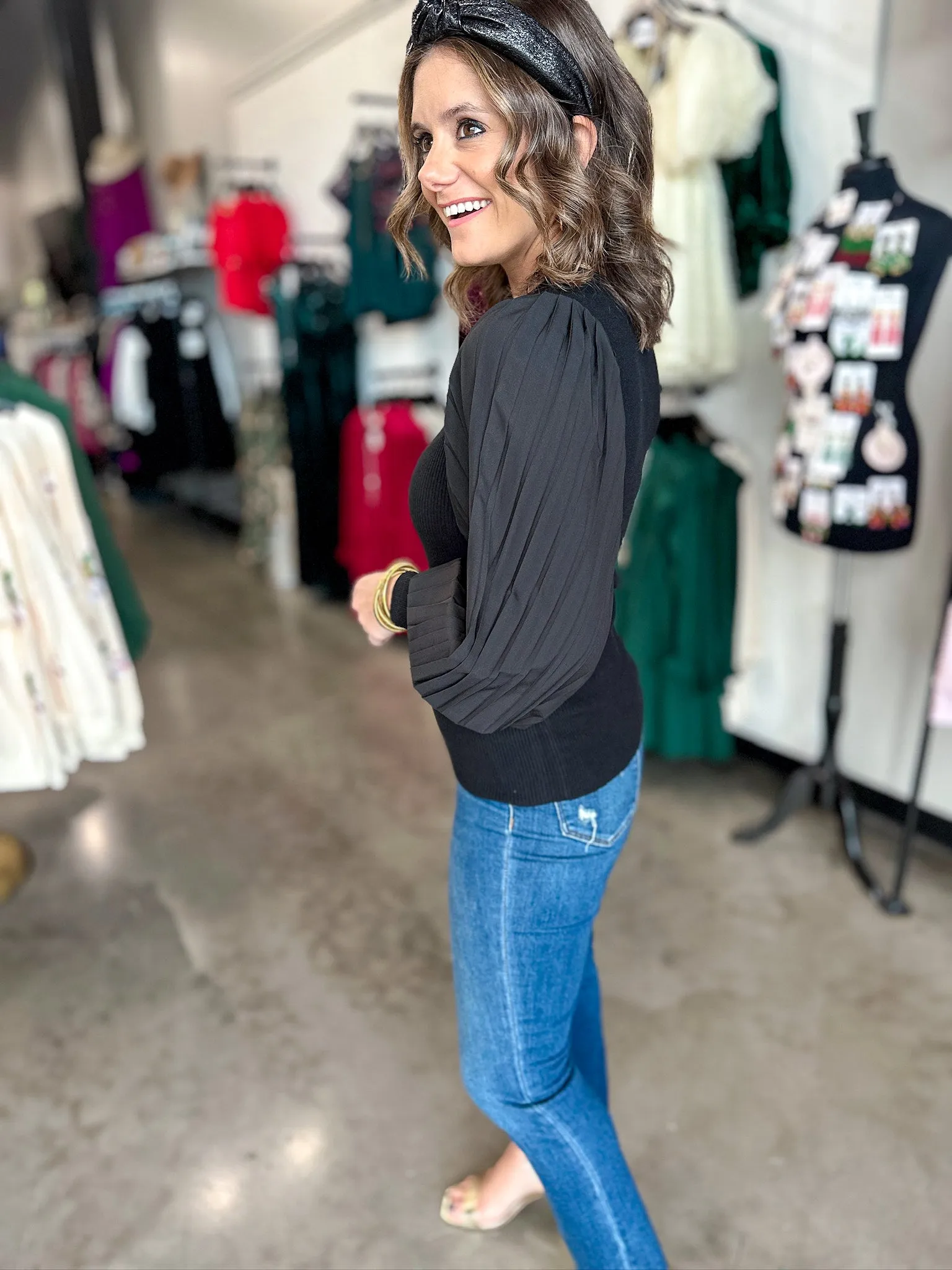 Pleated Perfection Knit Top