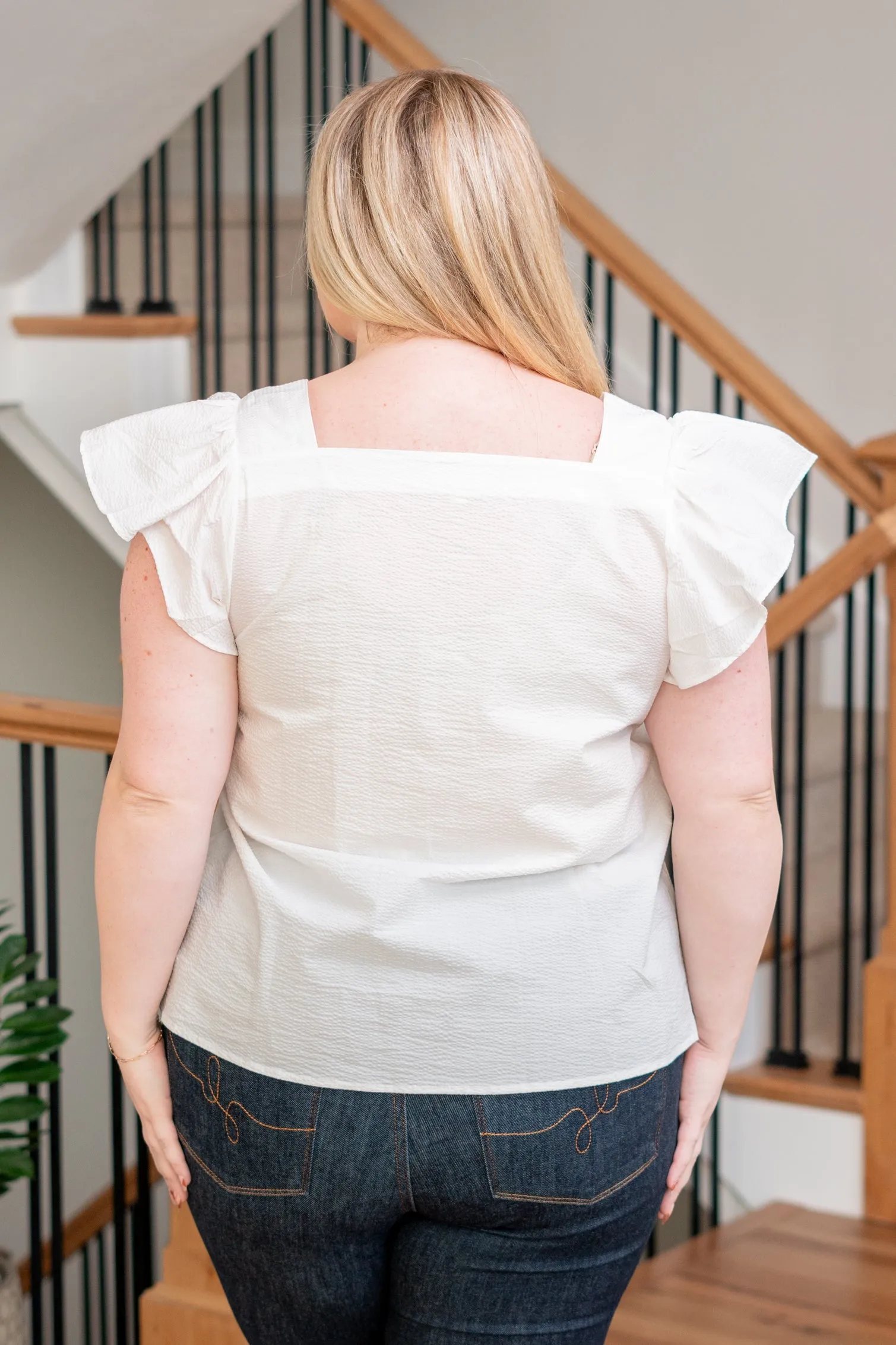 Plus Size Button Up Top - White