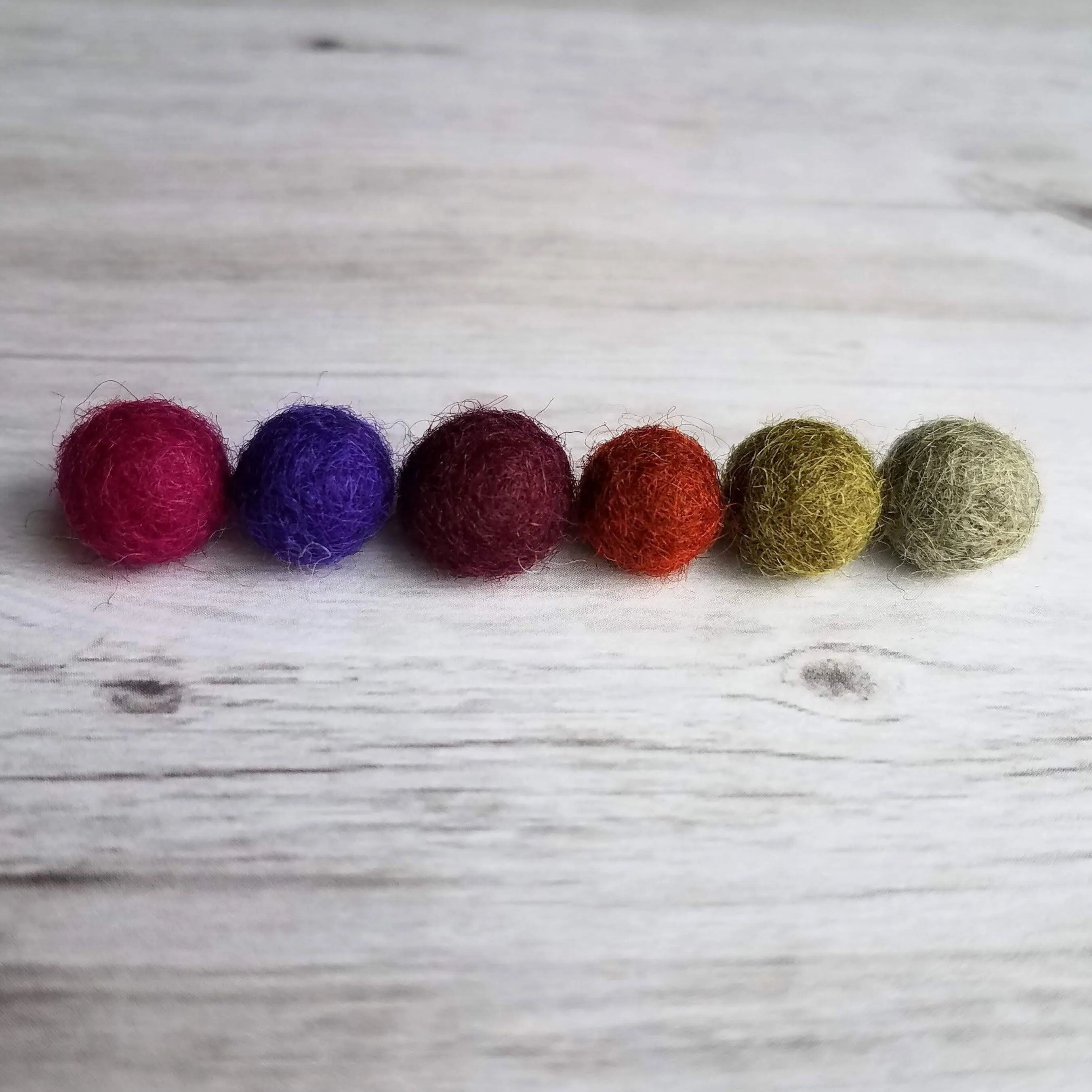 Pom Ball Earrings - fuchsia needle felt wool orb nestled in gold leaf cone top - 14K gold fill or plated hooks - other fall colors available