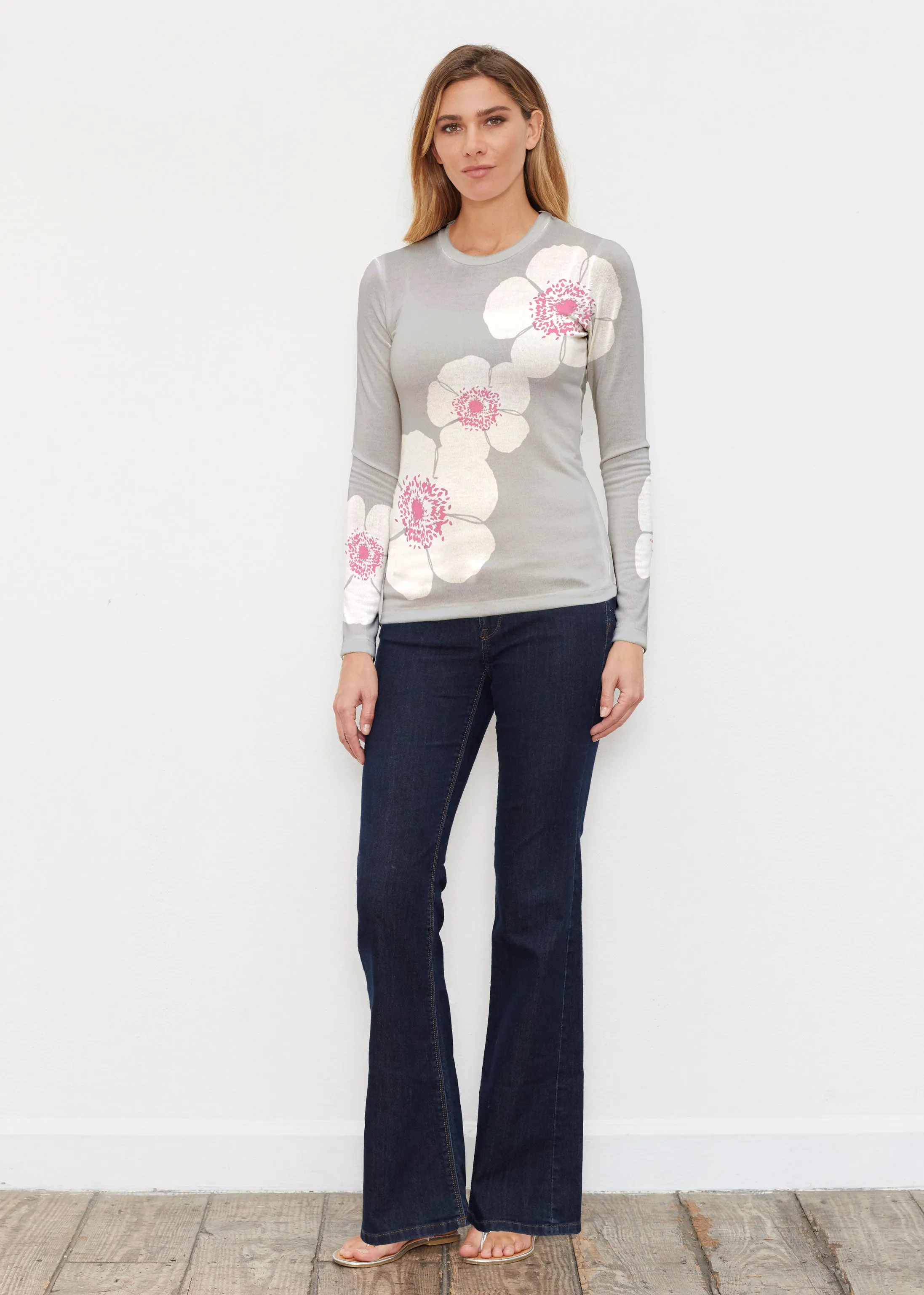 Poppy Grey (7016) ~ Butterknit Long Sleeve Crew Top