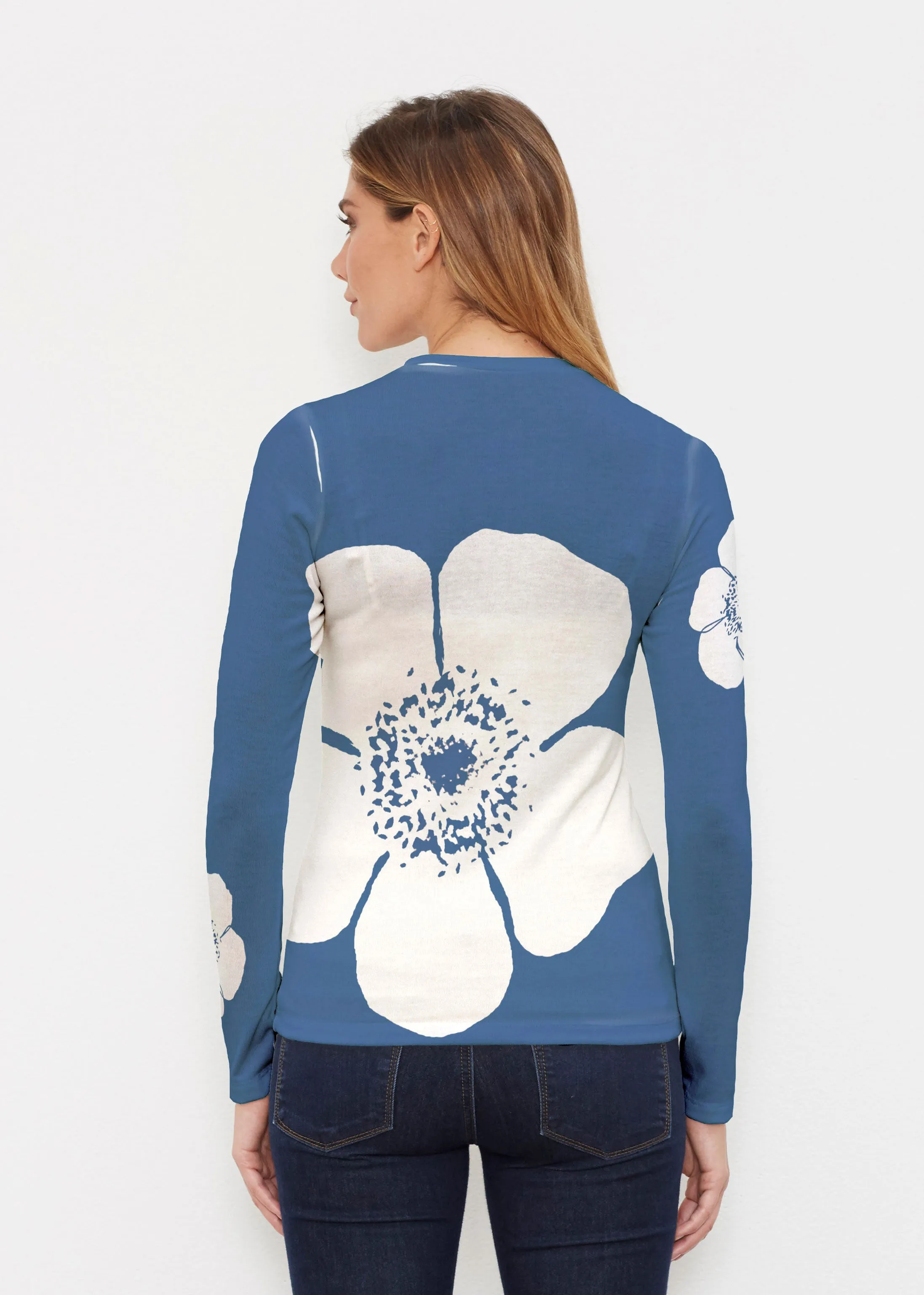 Poppy Navy (7013) ~ Butterknit Long Sleeve Crew Top