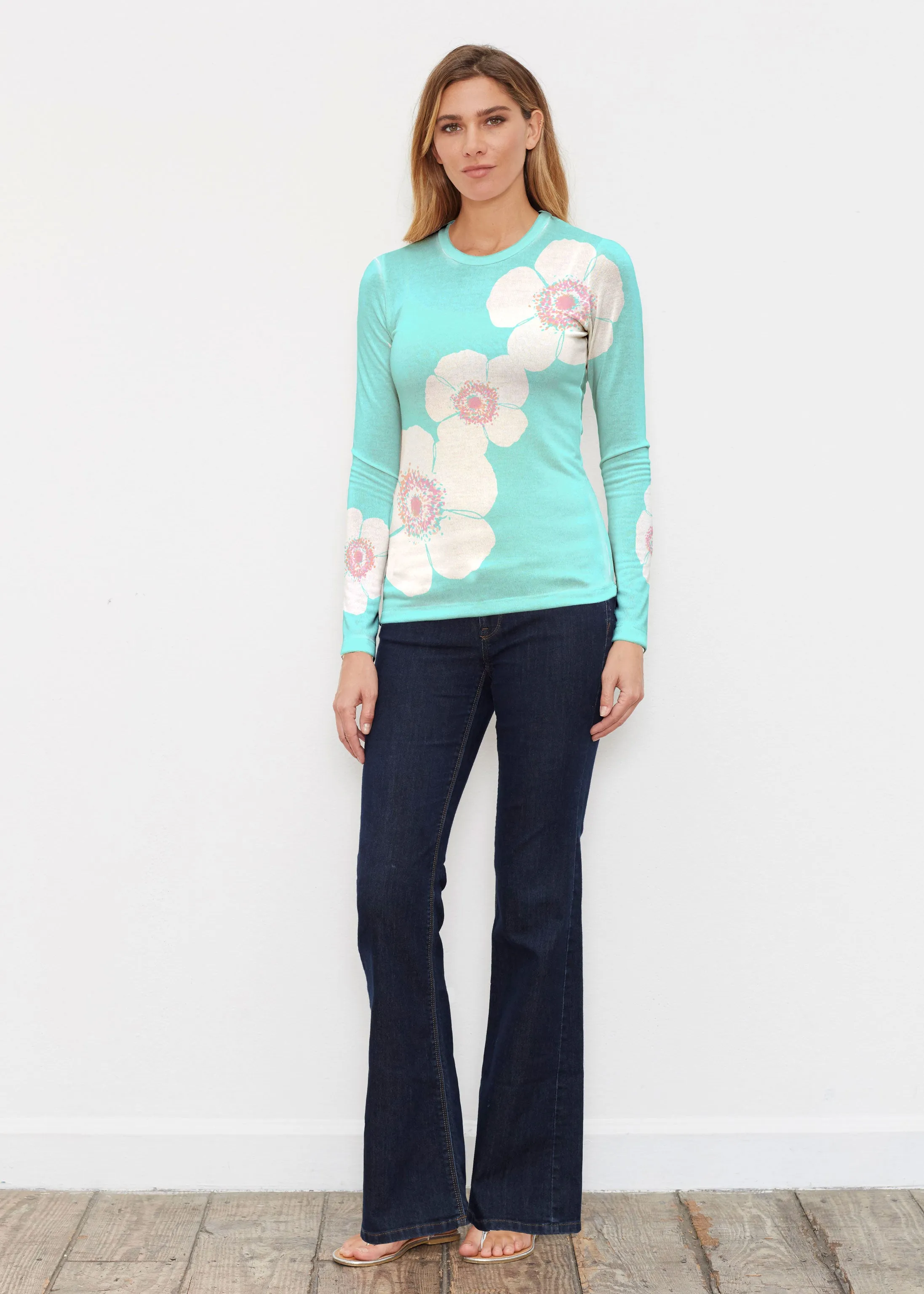 Poppy Seaglass Green (7107) ~ Butterknit Long Sleeve Crew Top
