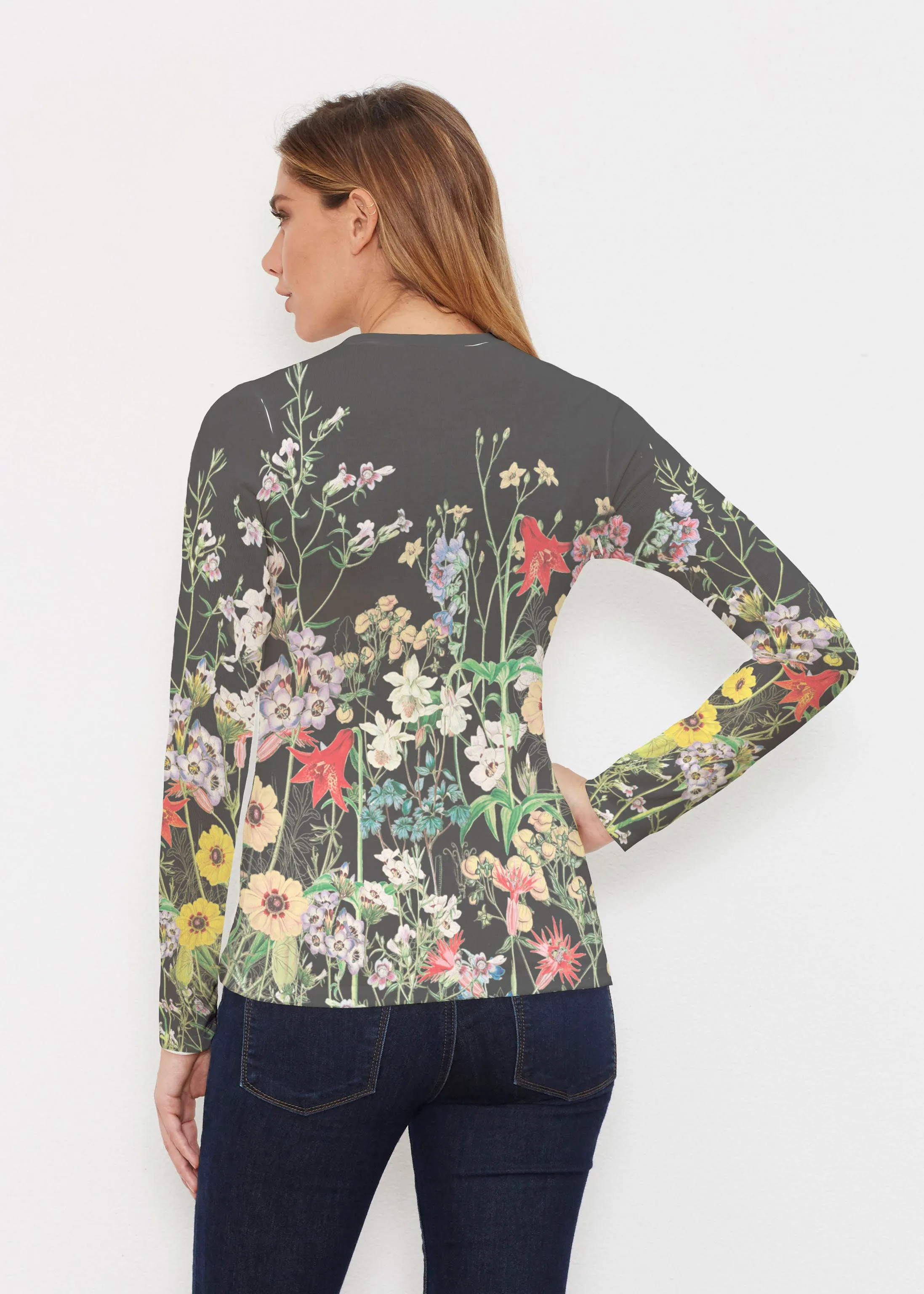 Prairie Black (7971) ~ Butterknit Long Sleeve V-Neck Top