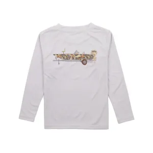 Properly Tied Camo Boat Long Sleeve Performance Tee - Ice
