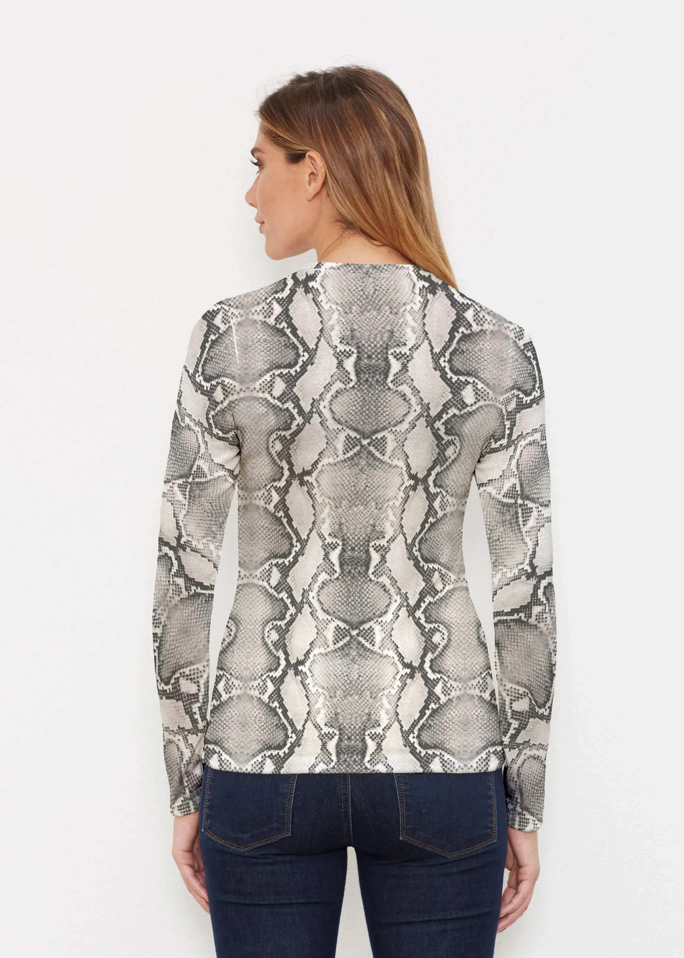 Python Silver (7272) ~ Butterknit Long Sleeve Crew Top