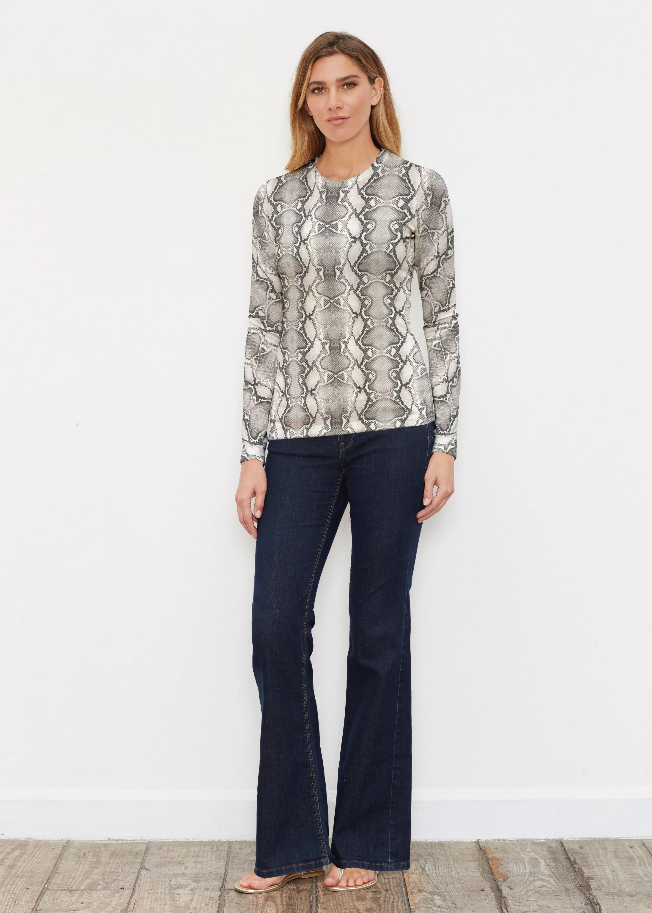 Python Silver (7272) ~ Butterknit Long Sleeve Crew Top
