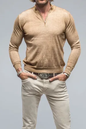 Queniin Cashmere Quarter Zip In Rust