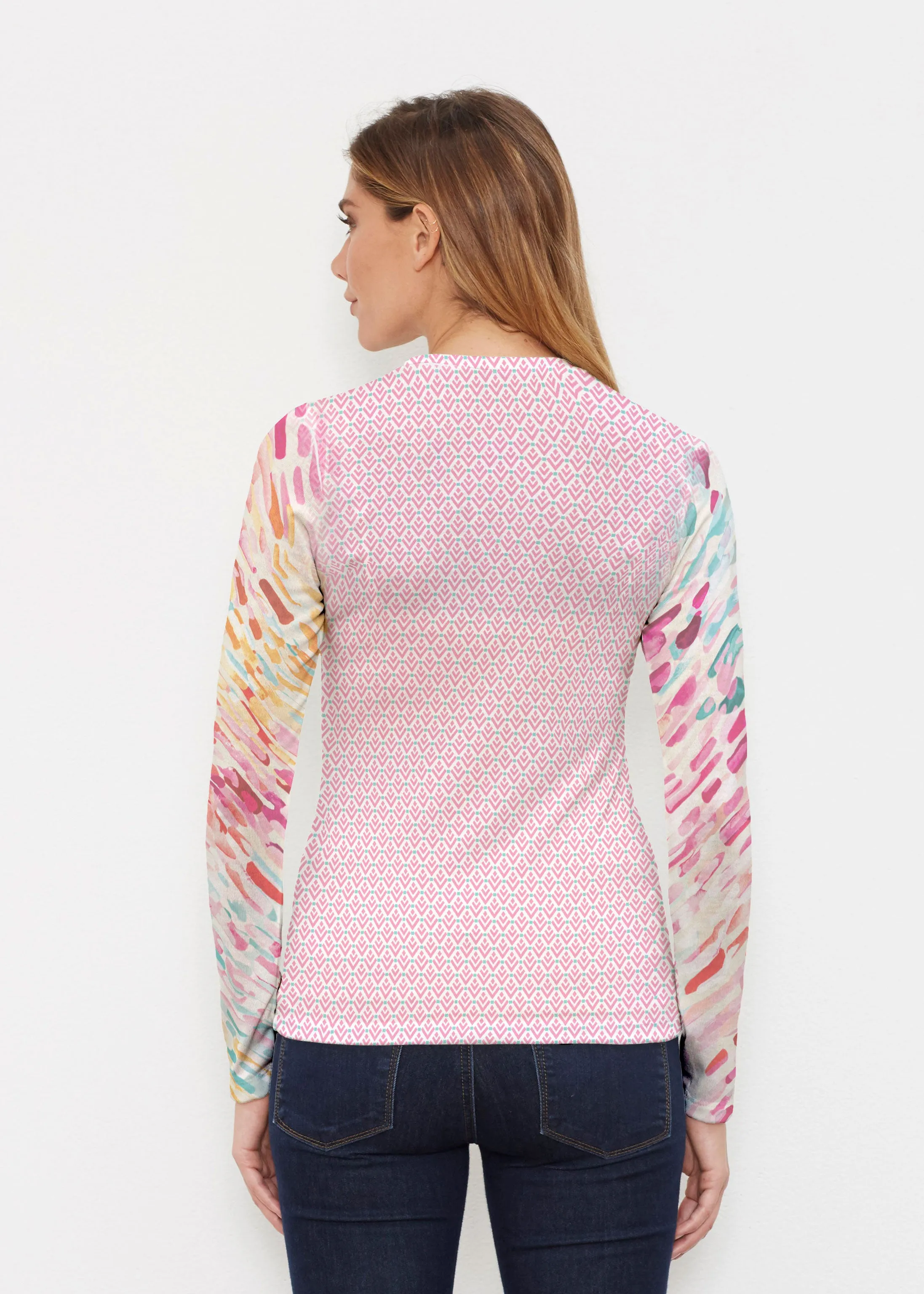 Rainbow Rain (16227) ~ Butterknit Long Sleeve Crew Top