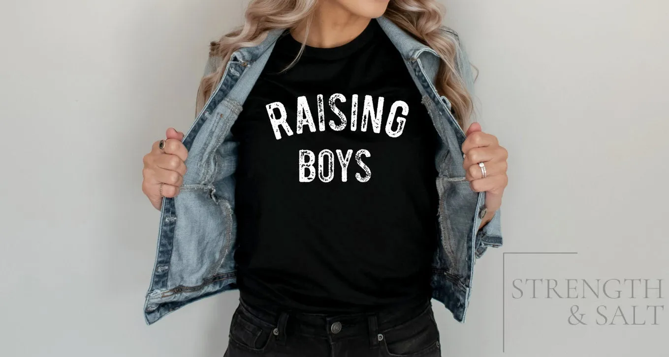 Raising Boys Tee | Raising Boys Shirt | Boy Mom Shirt | Mom Shirt | Simple Mom Tee | Cute Mom Tee | New Mom Gift | Gift for Her