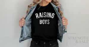 Raising Boys Tee | Raising Boys Shirt | Boy Mom Shirt | Mom Shirt | Simple Mom Tee | Cute Mom Tee | New Mom Gift | Gift for Her