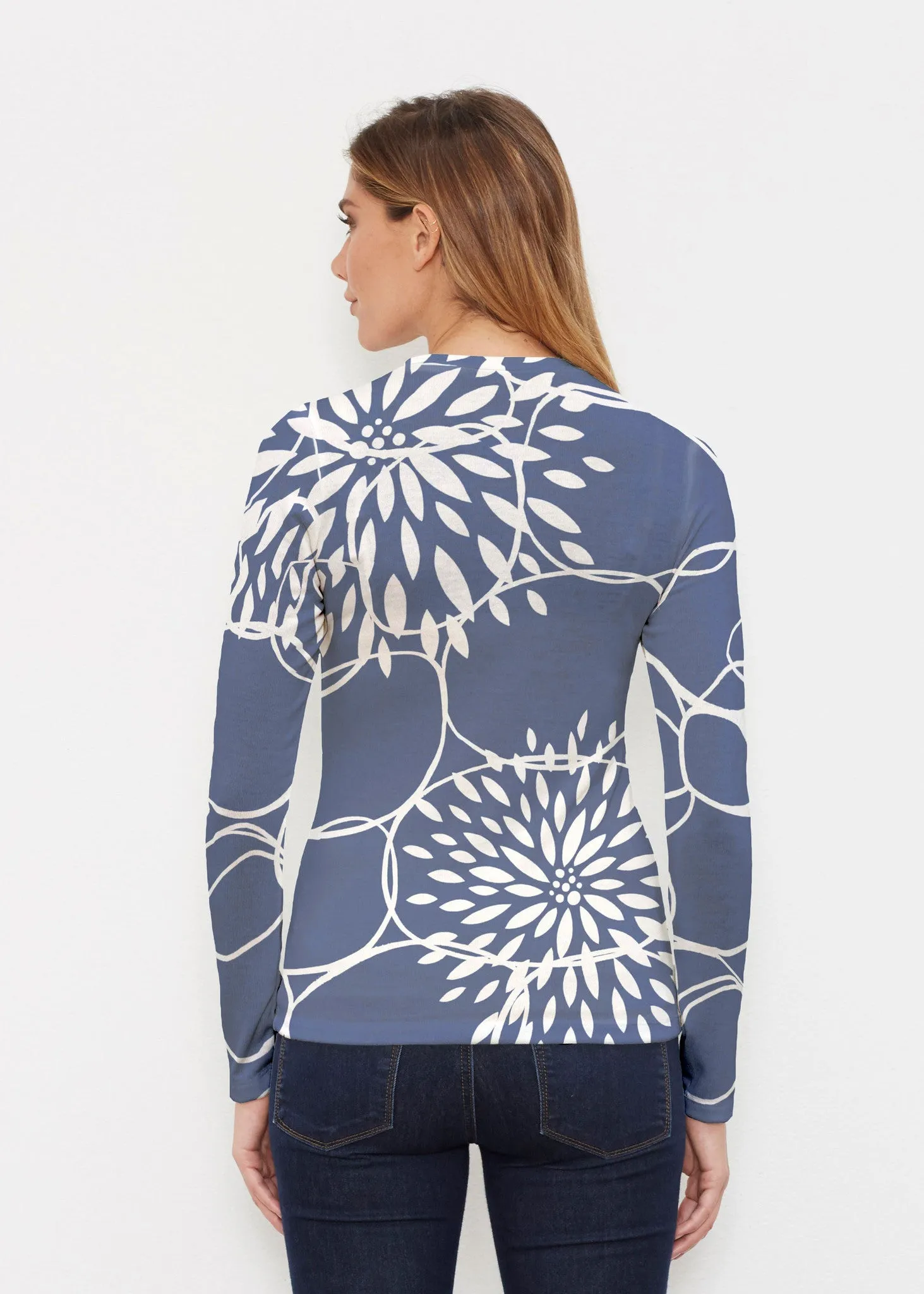 Reflection Navy (11040) ~ Butterknit Long Sleeve Crew Top