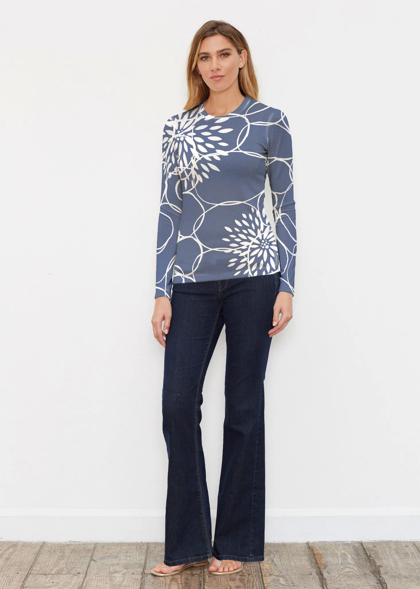 Reflection Navy (11040) ~ Butterknit Long Sleeve Crew Top