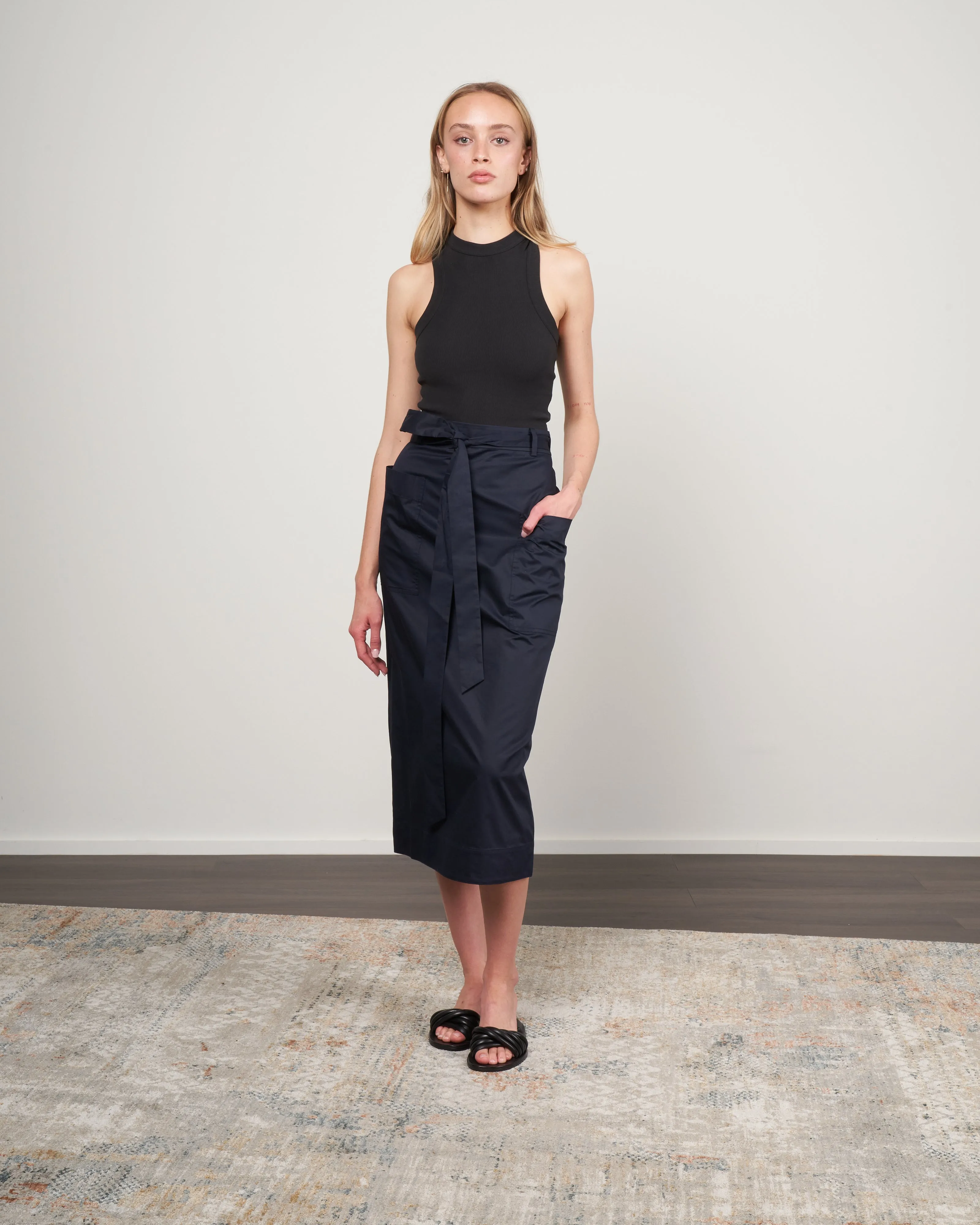 ribbed cropped tank - black black