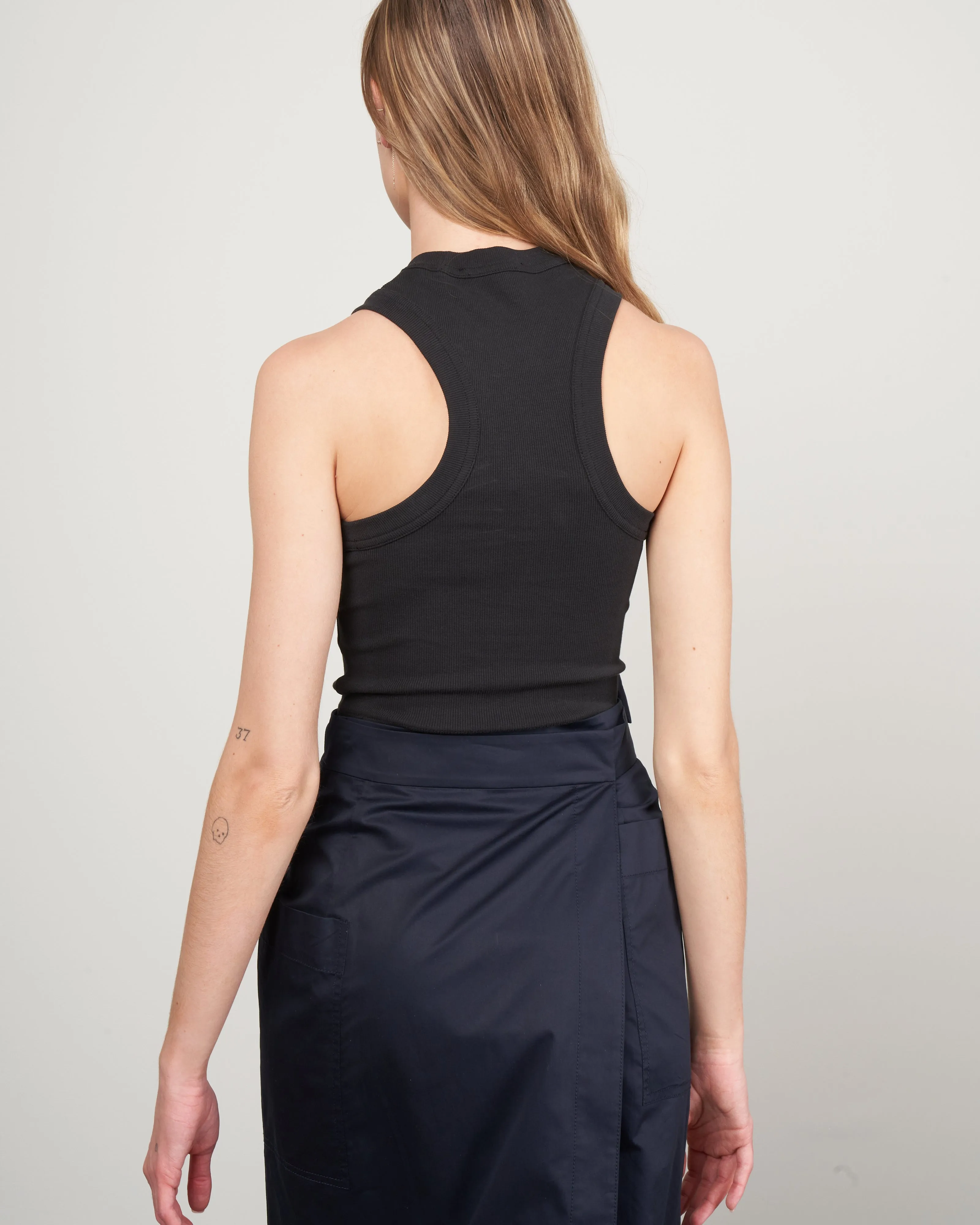 ribbed cropped tank - black black