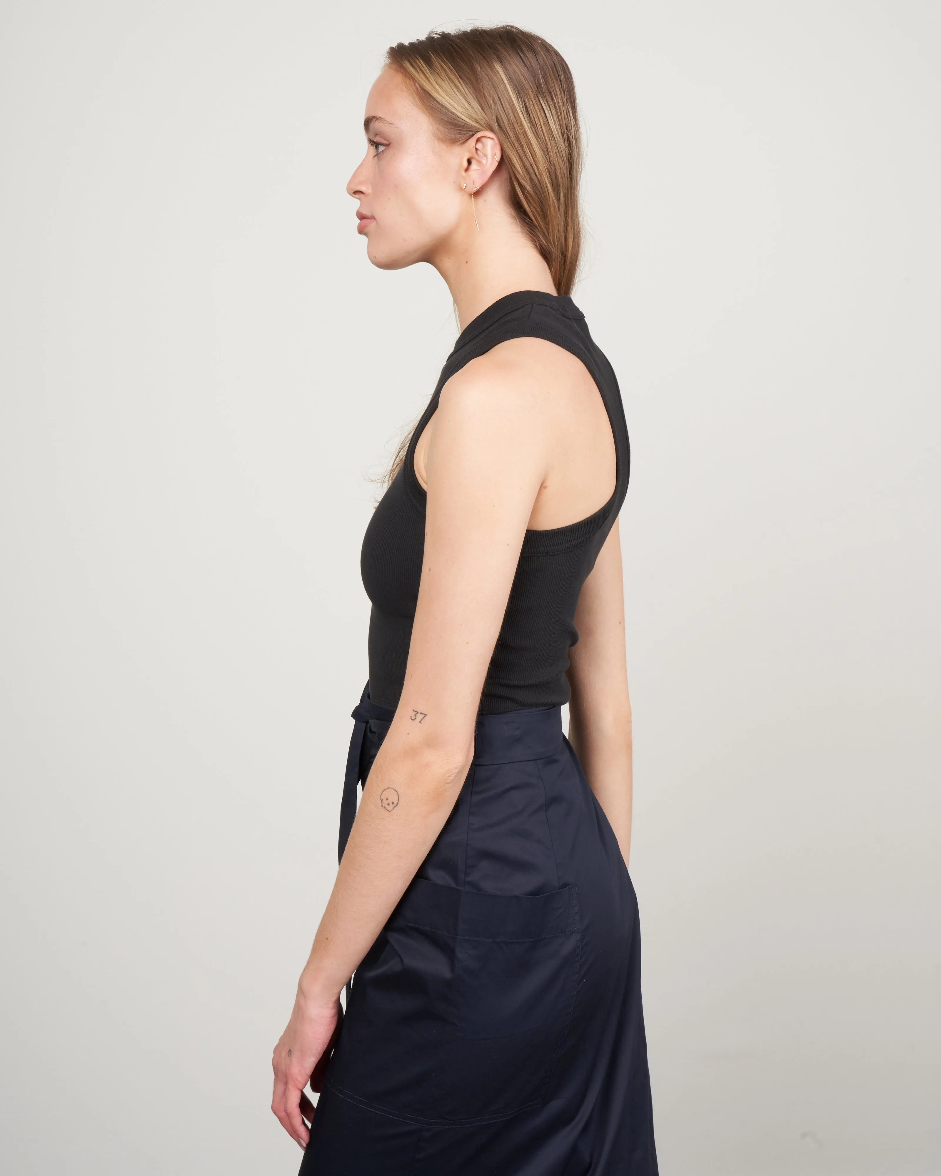 ribbed cropped tank - black black