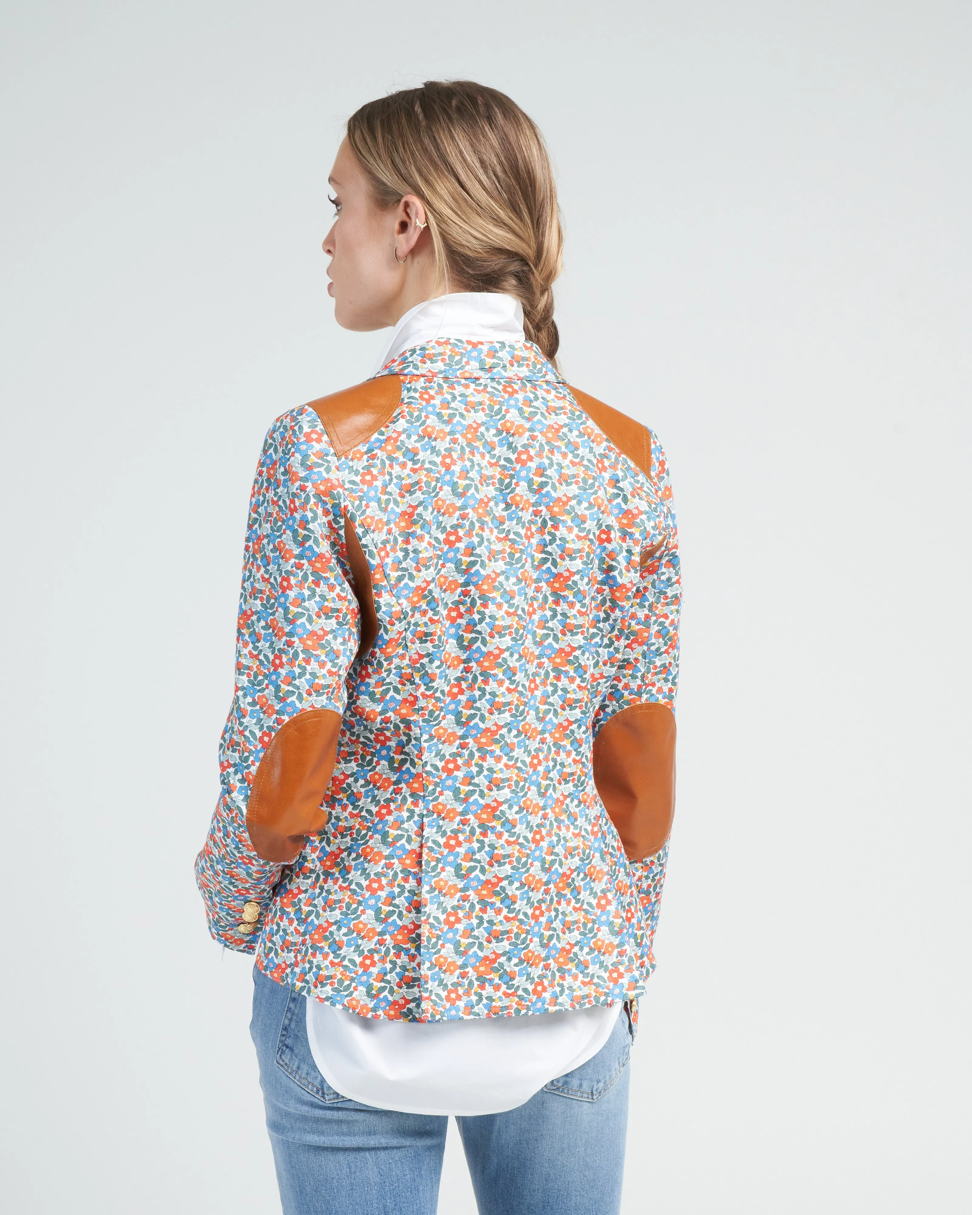 rifle patch one button blazer - multi floral