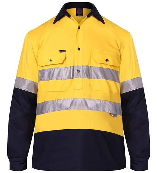 Ritemate Closed Front Long Sleeve 2 Tone 3M Tape Shirt - 2 Colours