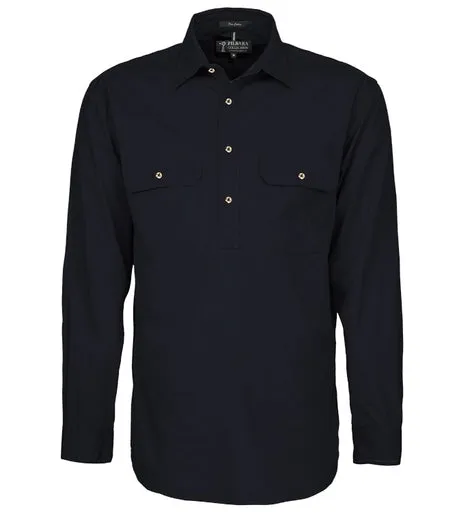 Ritemate Mens Closed Front Long Sleeve Shirt - 10 Colours