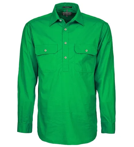 Ritemate Mens Closed Front Long Sleeve Shirt - 10 Colours