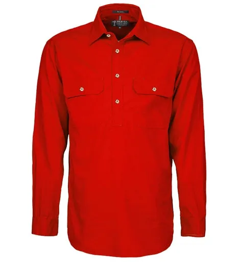 Ritemate Mens Closed Front Long Sleeve Shirt - 10 Colours