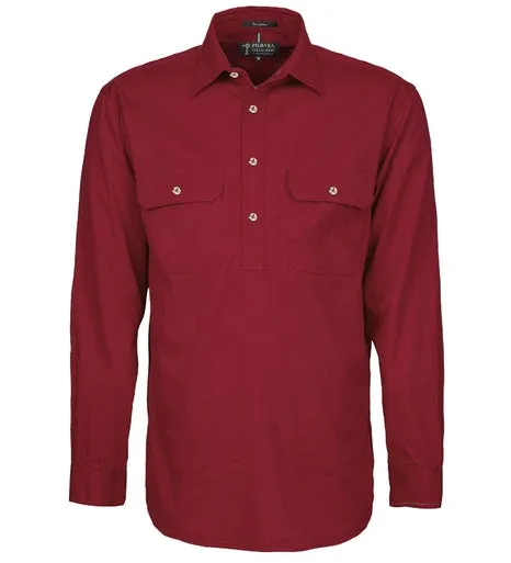 Ritemate Mens Closed Front Long Sleeve Shirt - 10 Colours