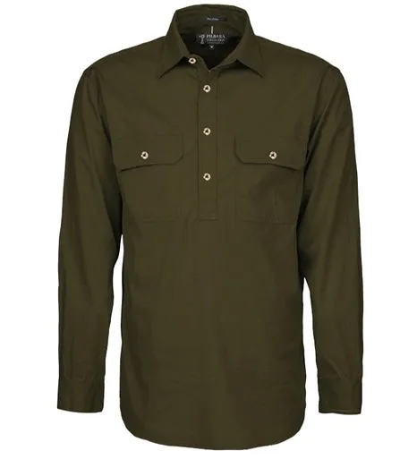 Ritemate Mens Closed Front Long Sleeve Shirt - 10 Colours