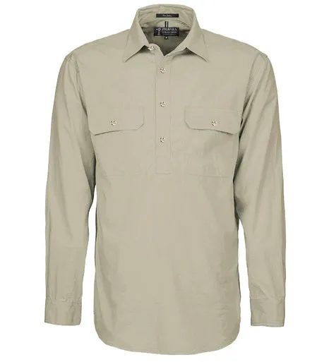 Ritemate Mens Closed Front Long Sleeve Shirt - 10 Colours