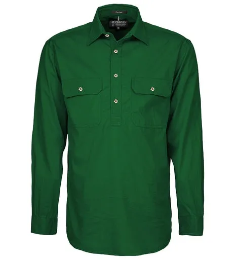 Ritemate Mens Closed Front Long Sleeve Shirt - 10 Colours