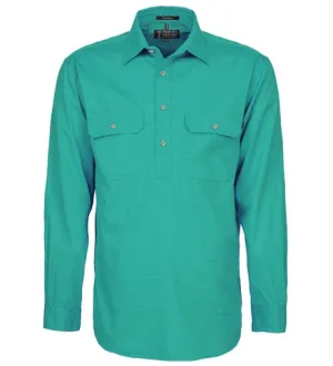 Ritemate Men's Closed Front Long Sleeve Shirt - Jade