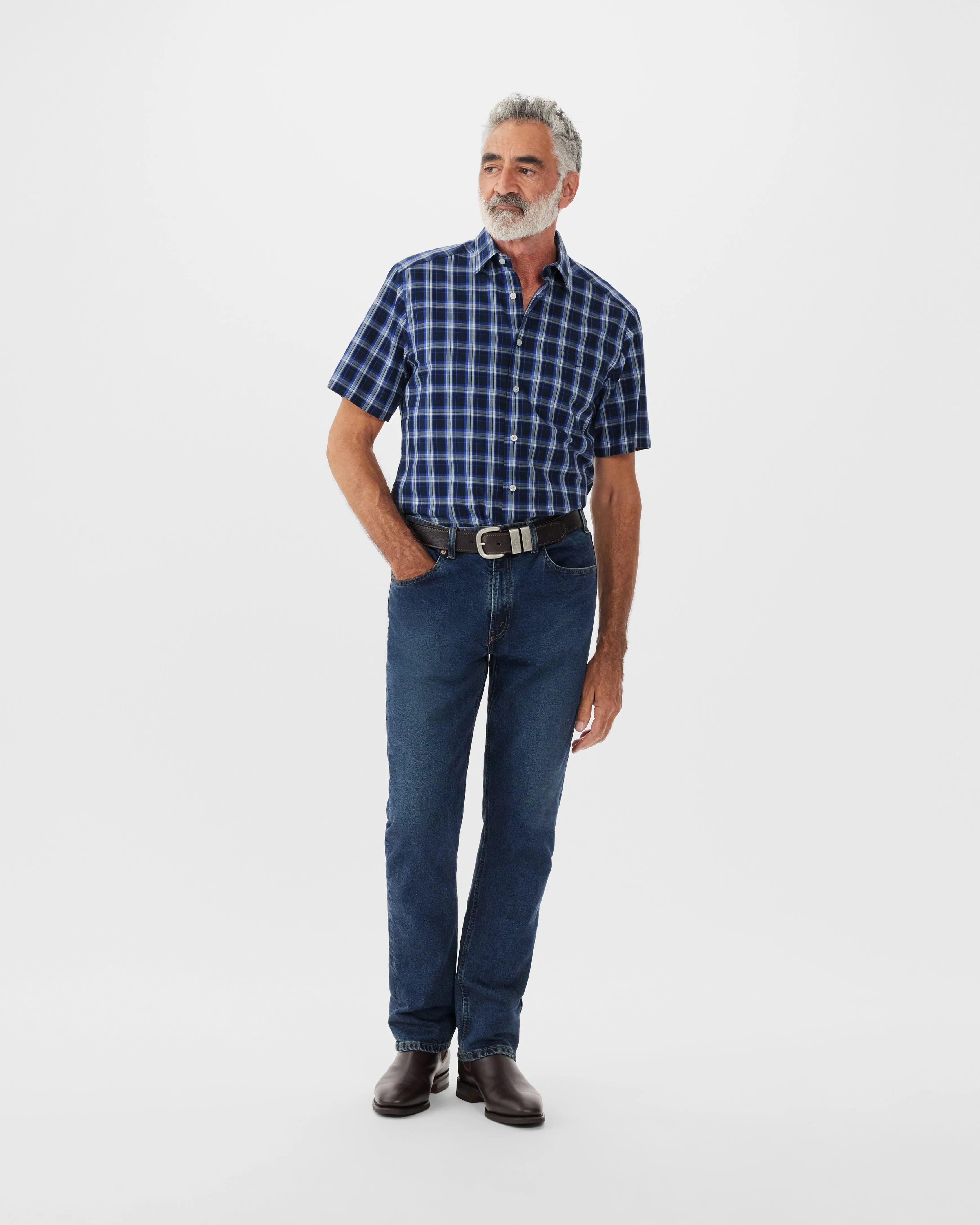 R.M. Williams Hervey Shirt - Navy/Blue/White