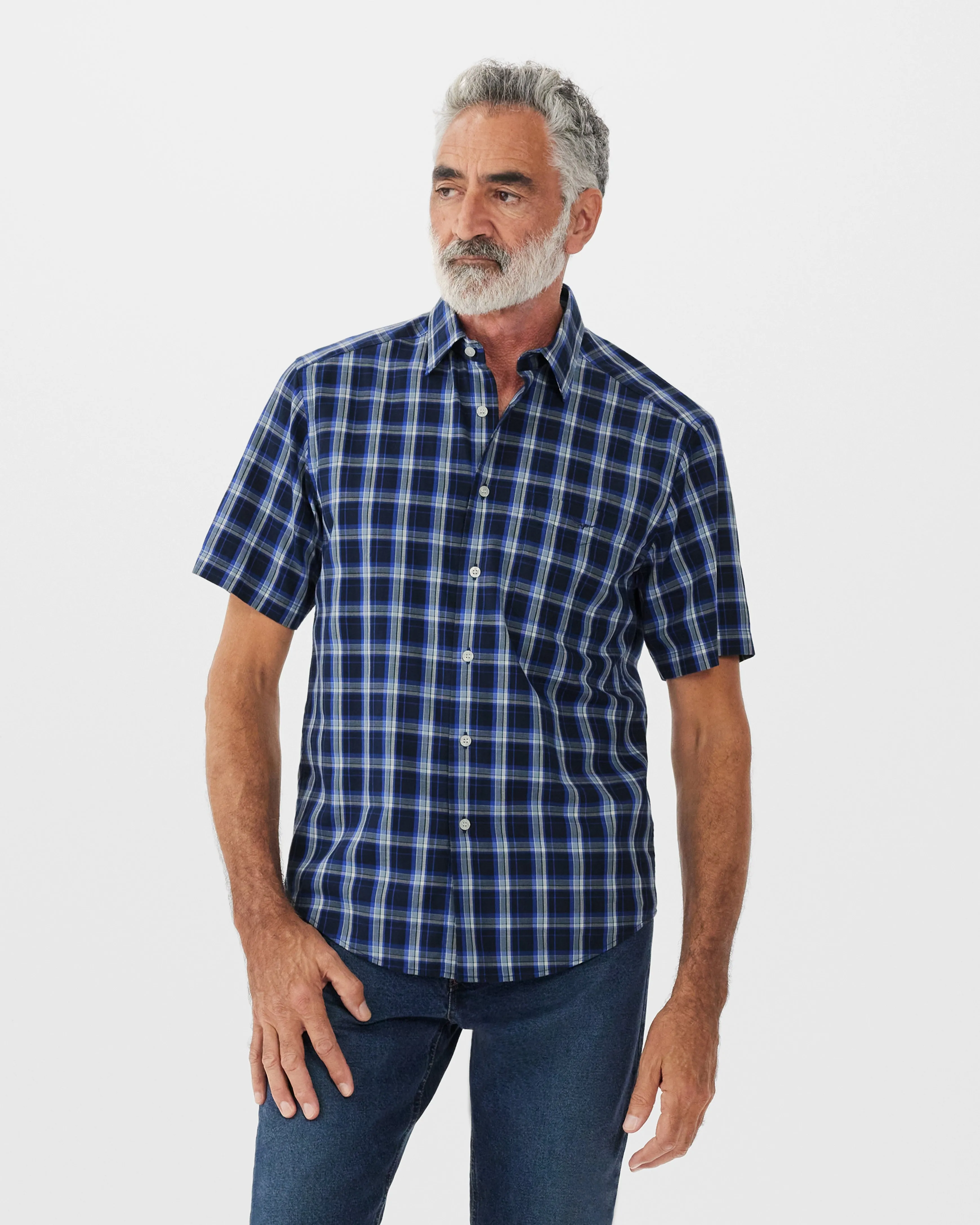 R.M. Williams Hervey Shirt - Navy/Blue/White
