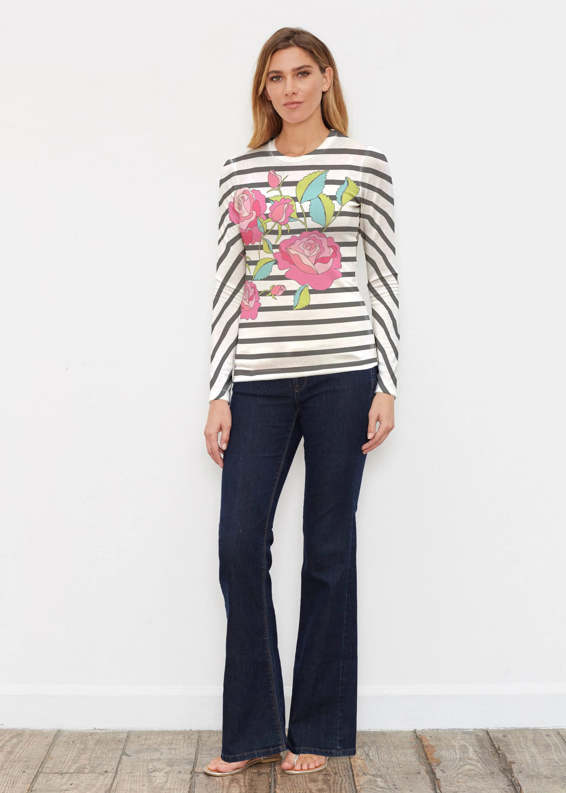 Rosie Stripe (14226) ~ Butterknit Long Sleeve Crew Top