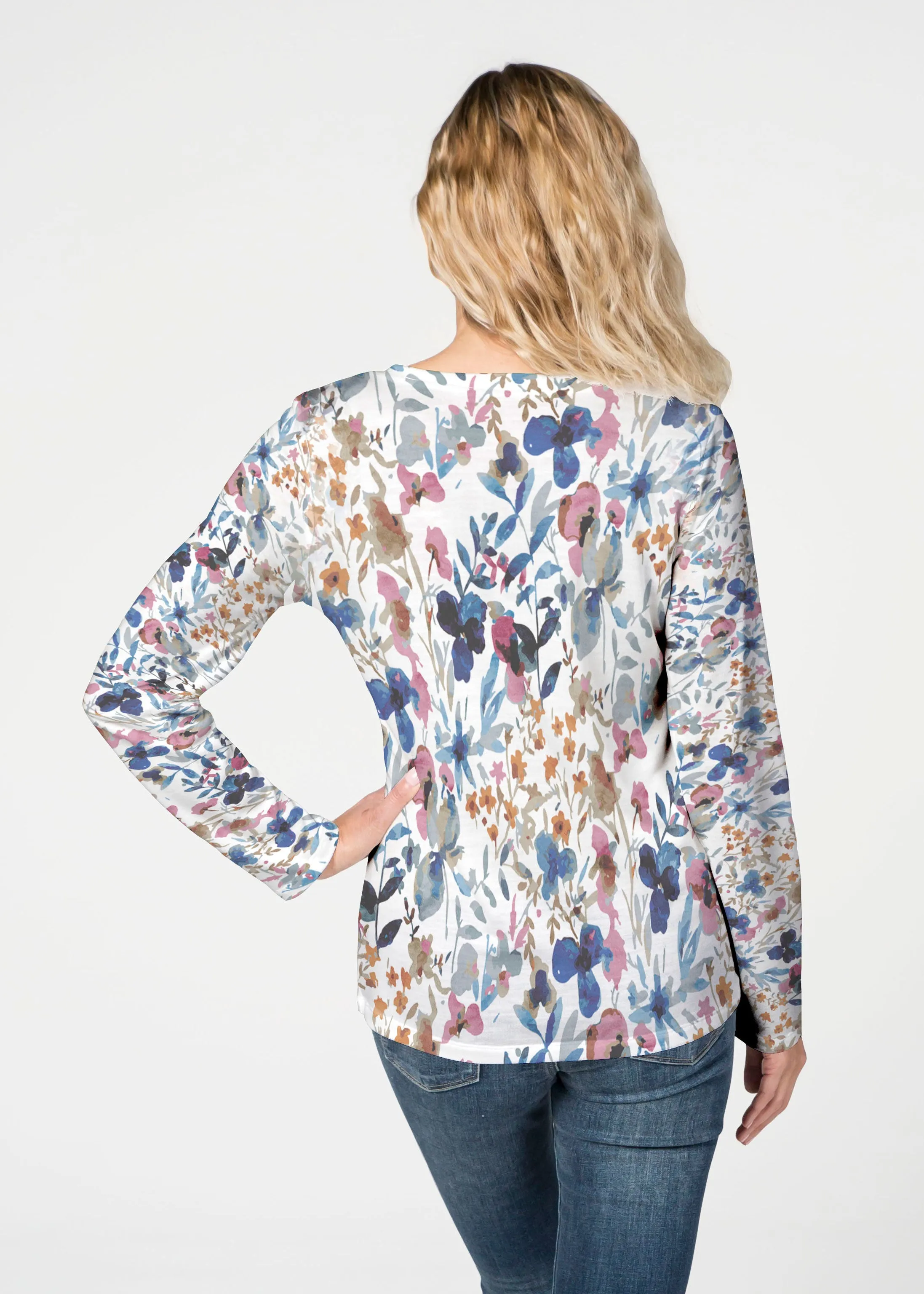 Rossa (8016) ~ French Terry V-neck Top