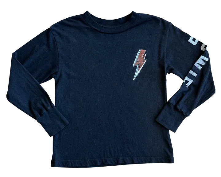 rowdy sprout- David Bowie Bolt Long Sleeve (jet black)