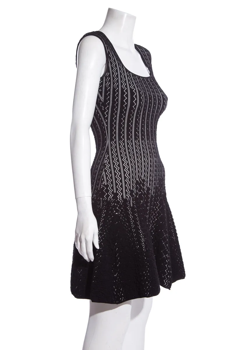 RVN Black & White Sleeveless A-Line Dress SZ S
