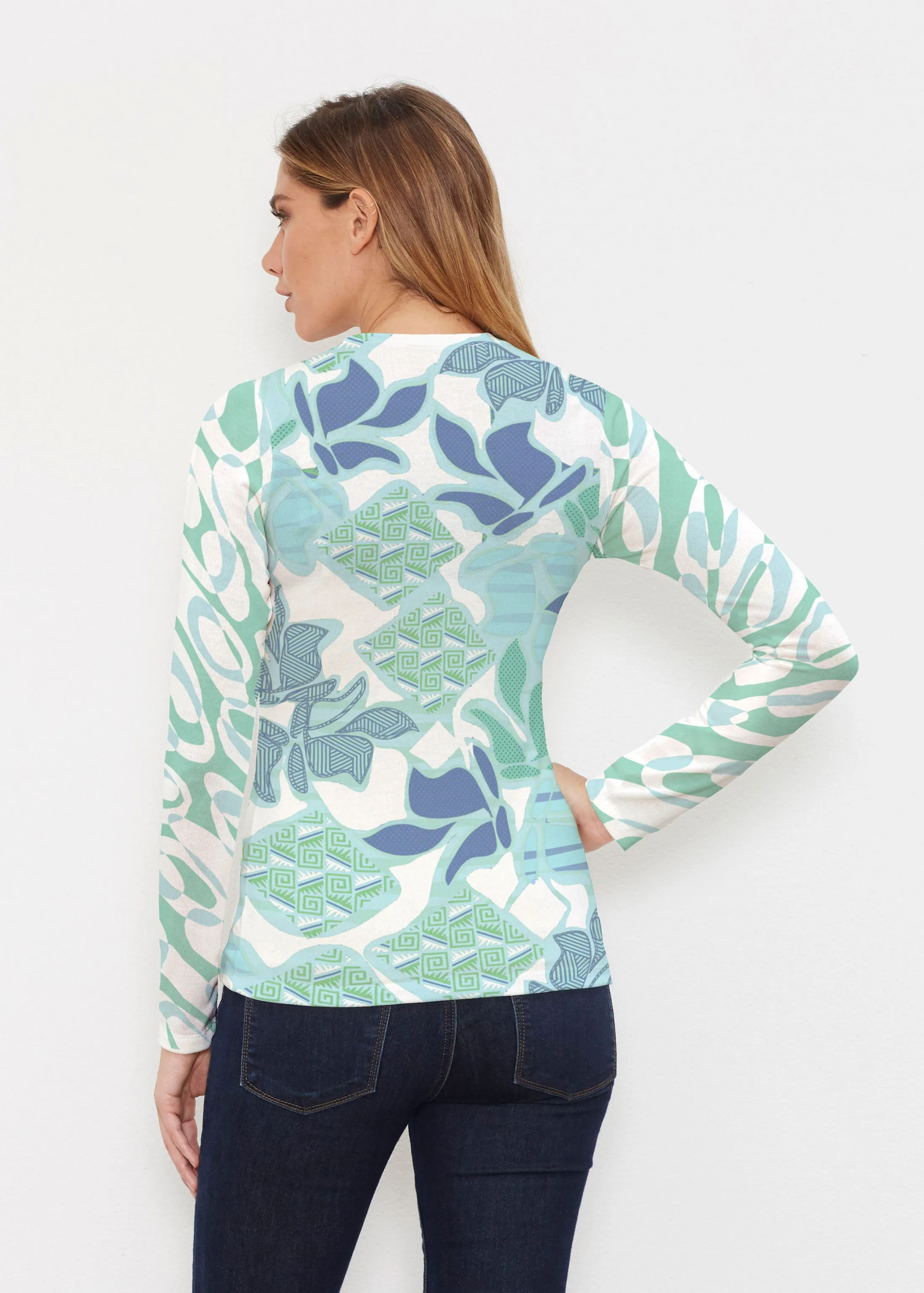 Sail Blue (8087) ~ Butterknit Long Sleeve V-Neck Top