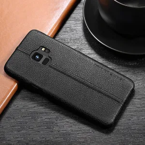 Samsung Galaxy S9 & S9 Plus Litchi Leather Texture Cases -Black,Blue,Light Brown