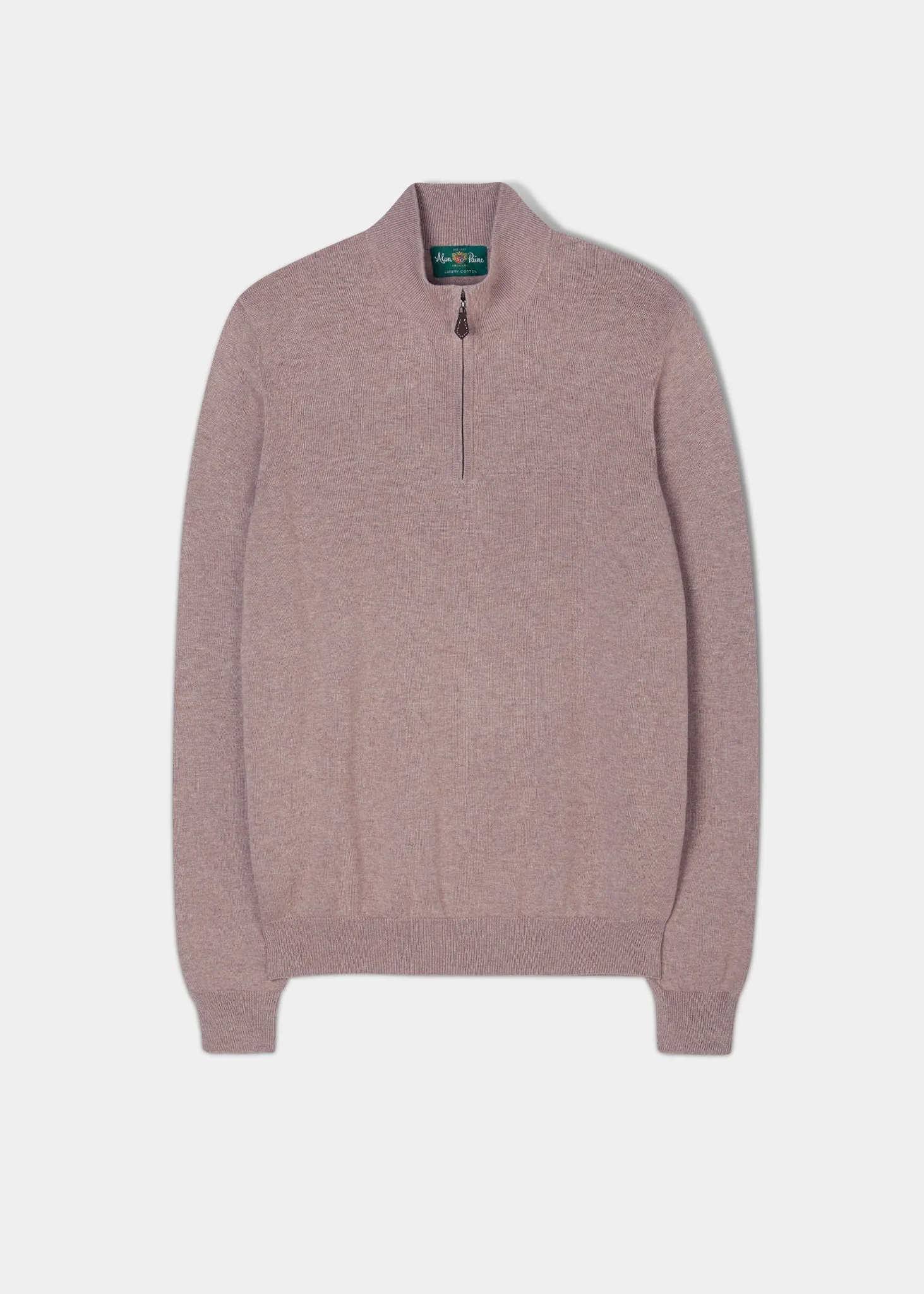 Selhurst Cotton Cashmere 1/4 Zip Jumper In Coffee