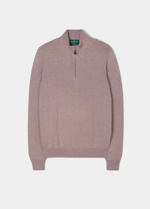 Selhurst Cotton Cashmere 1/4 Zip Jumper In Coffee