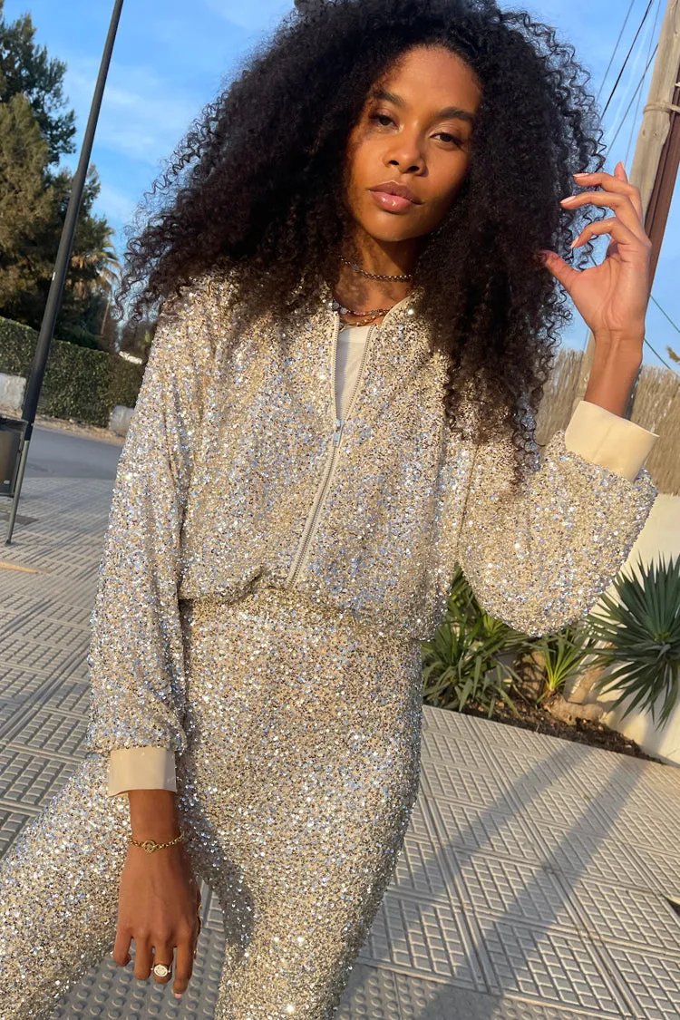 Sequin Flared Trousers