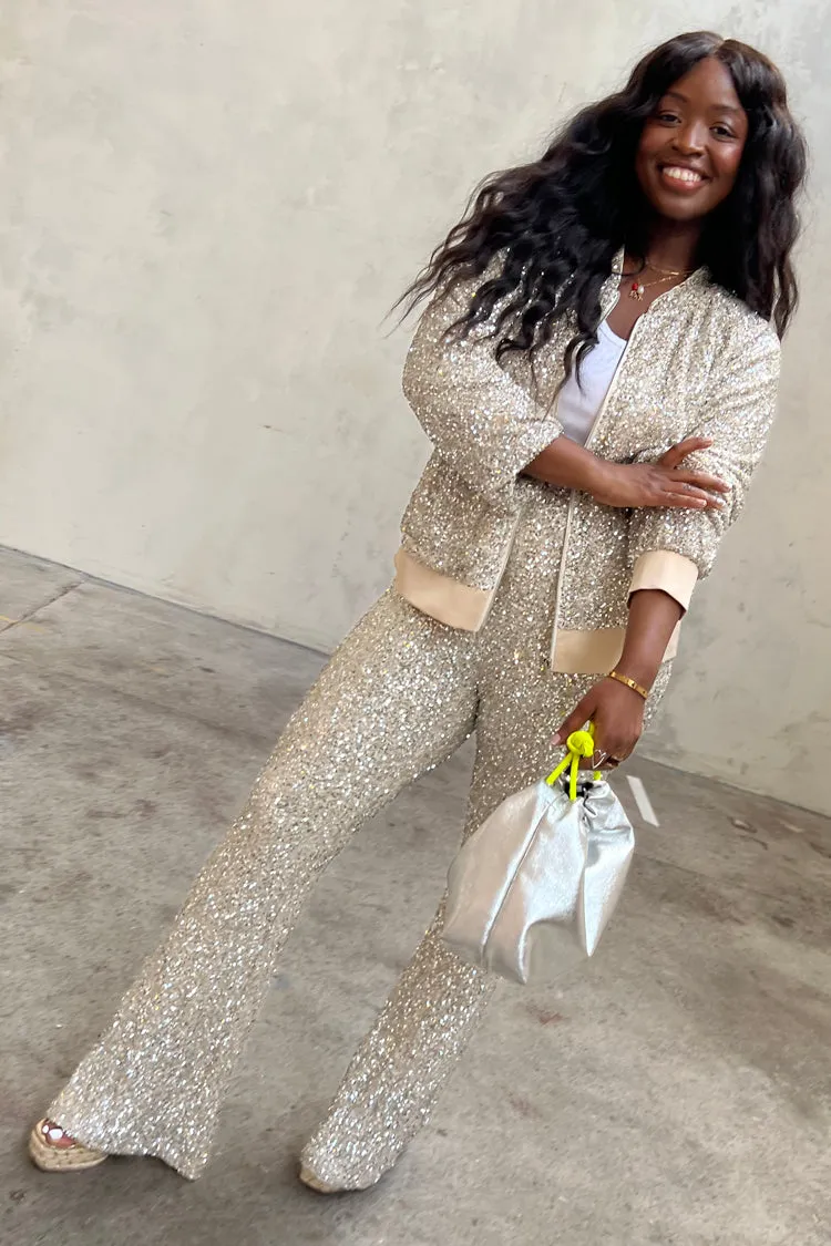 Sequin Flared Trousers