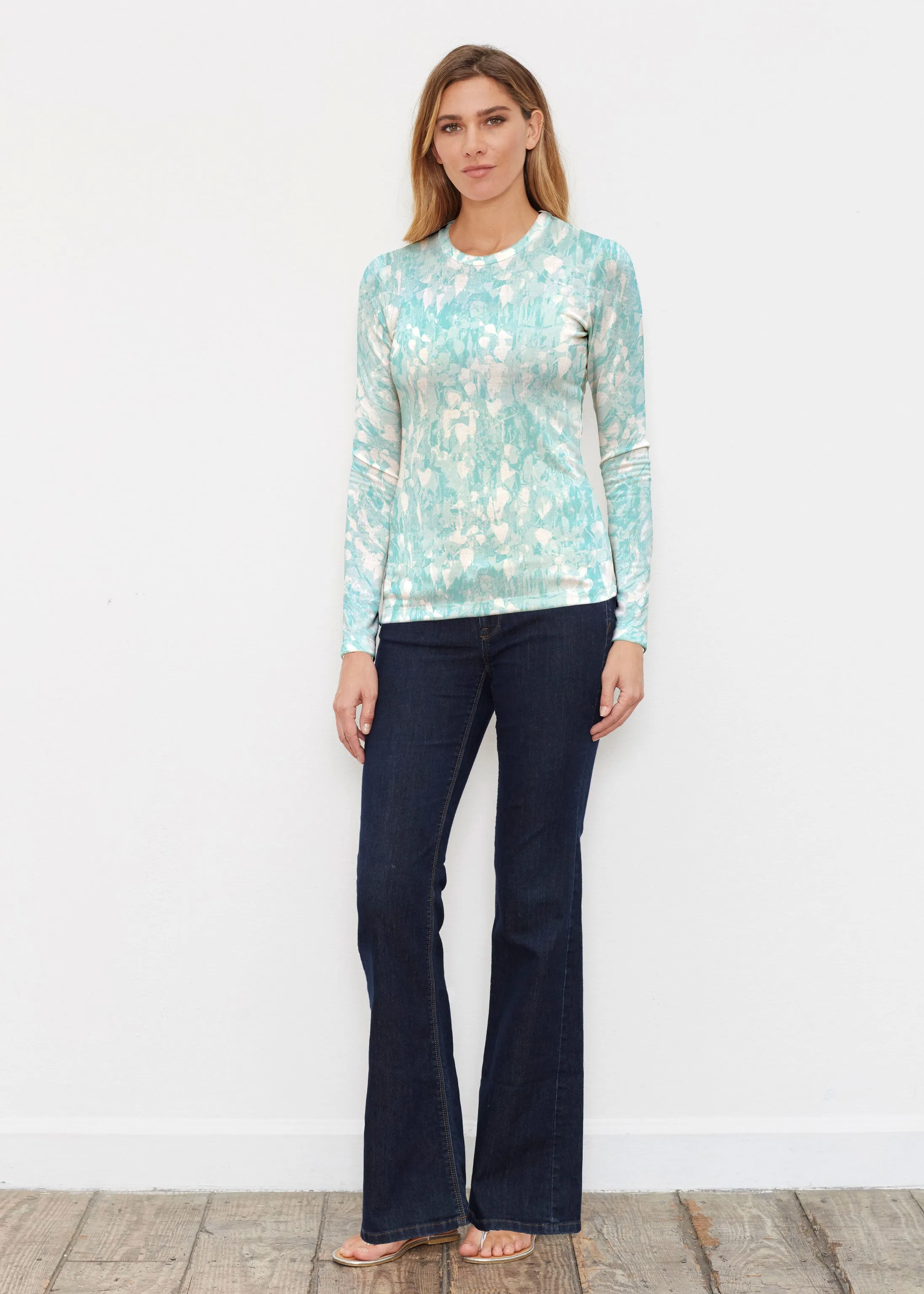 Shadow Aqua (7914) ~ Butterknit Long Sleeve Crew Top