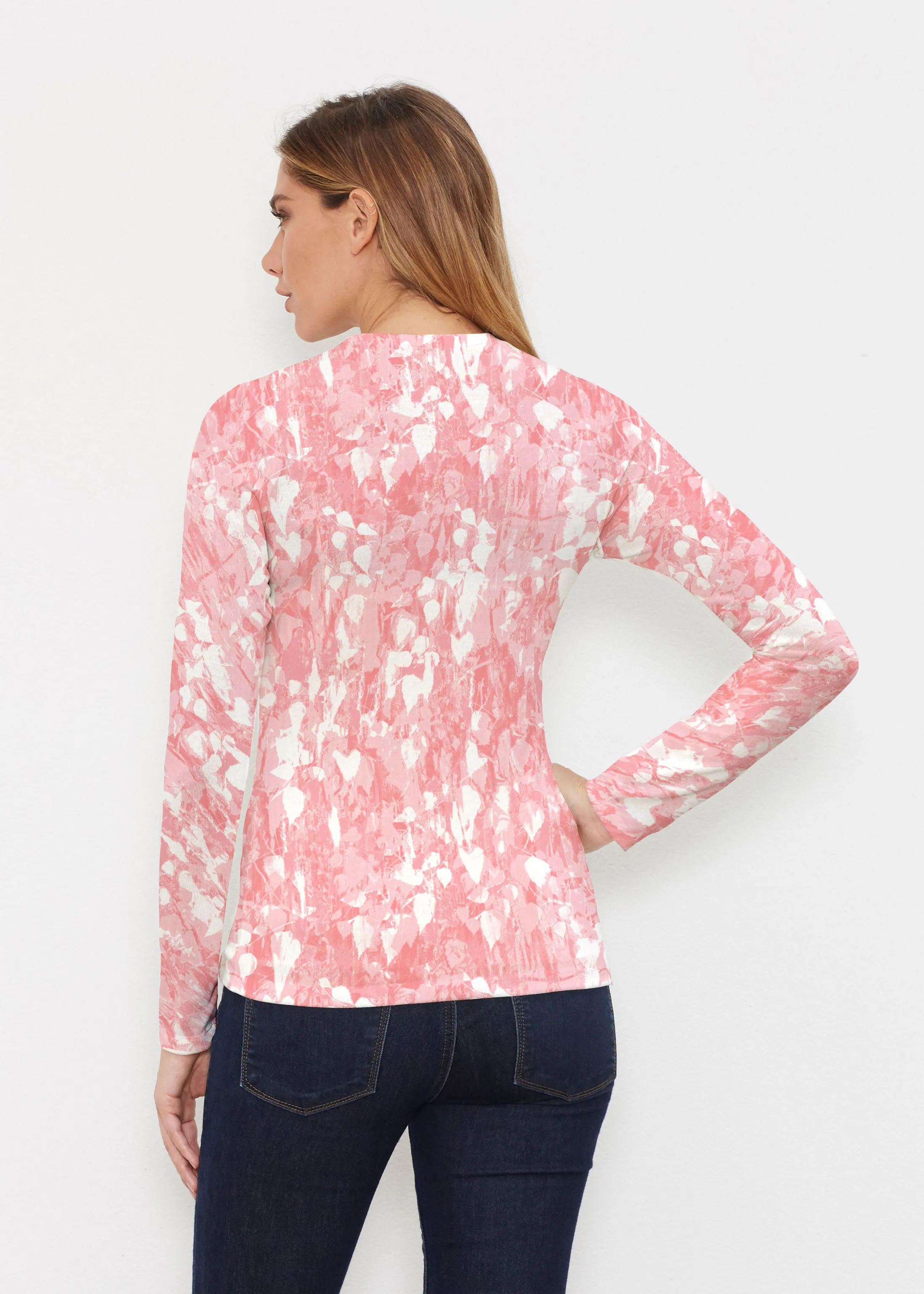 Shadow Coral (7915) ~ Butterknit Long Sleeve V-Neck Top