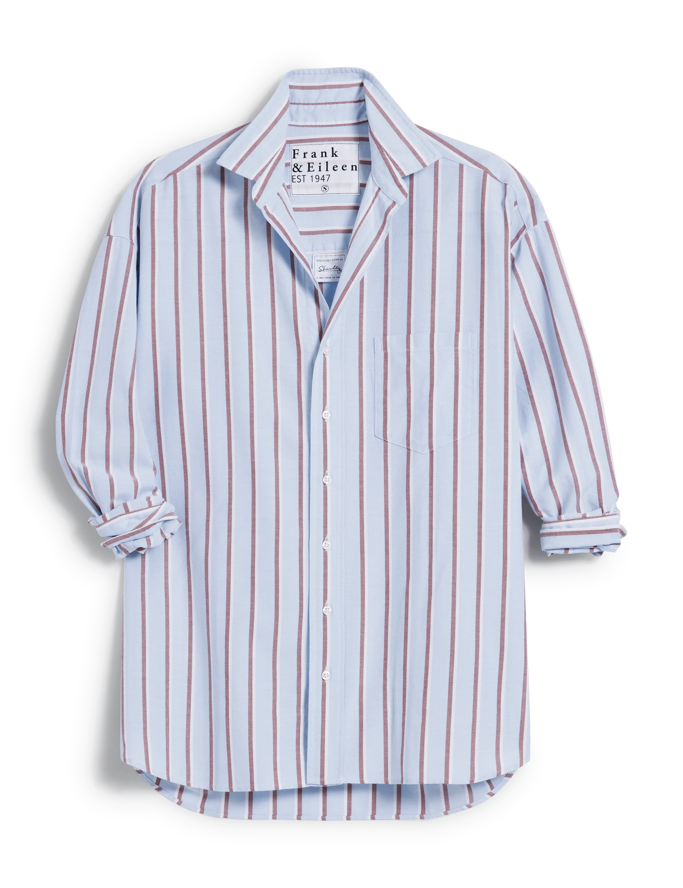SHIRLEY Light Blue and Maroon Stripe, 1947 Italian Oxford