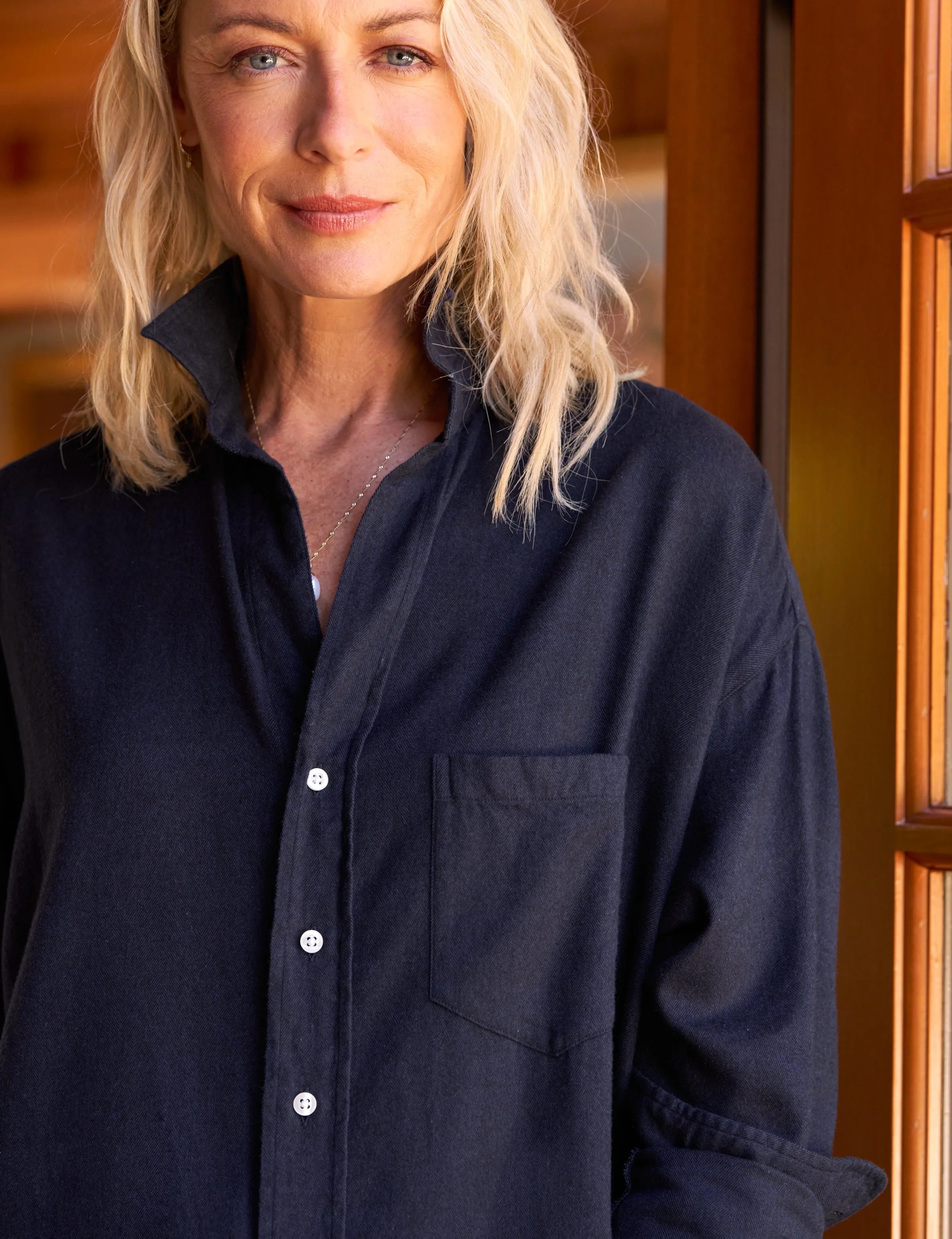 SHIRLEY Navy, Italian Flannel
