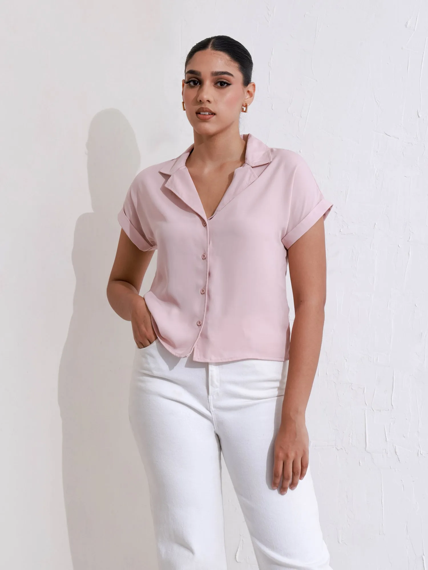 Short Sleeve Cam Collar Shirt